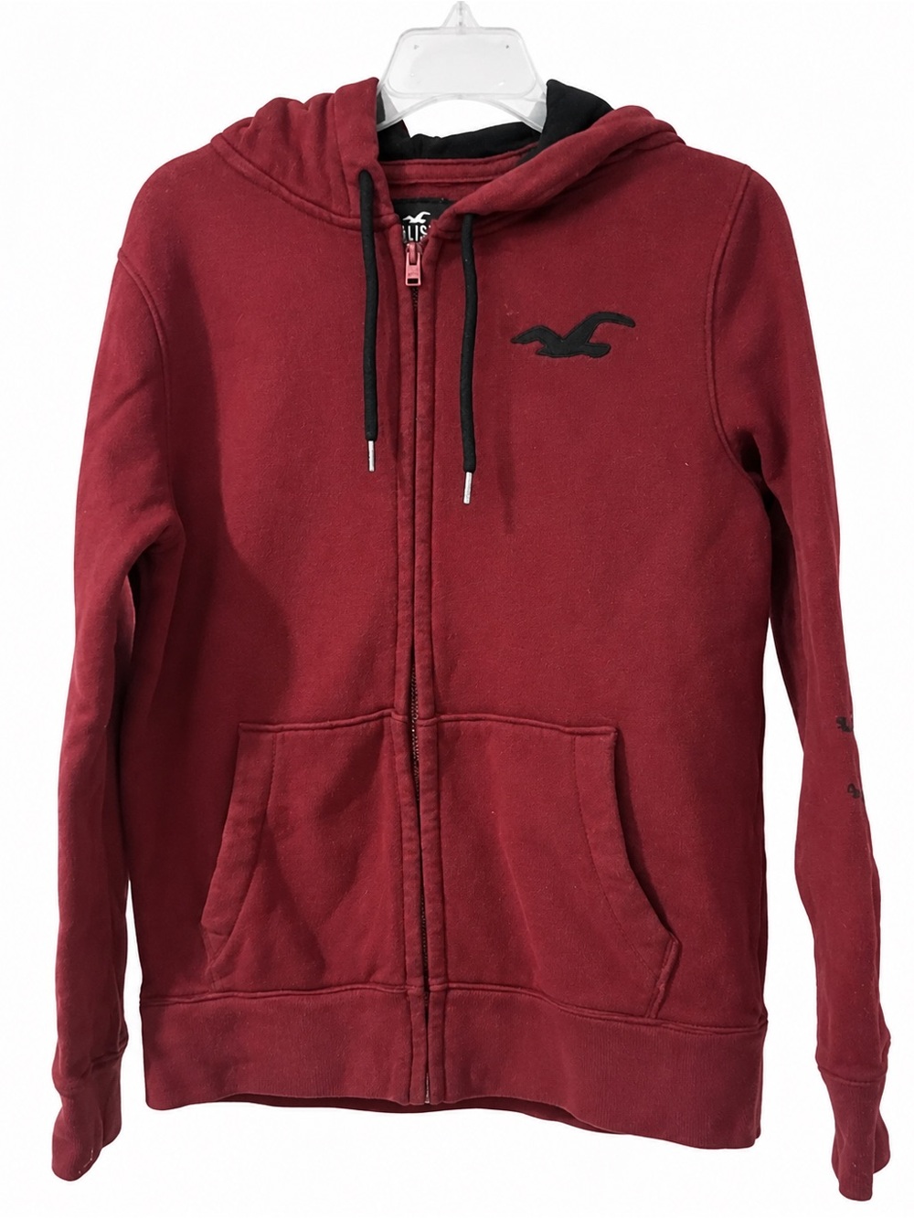 Hollister Must-Have Collection Burgundy Full Zip Hoodie XS